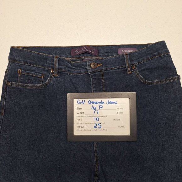 Gloria Vanderbilt Amanda Jeans Petite Dark Wash Womens 16P Denim - Picture 6 of 7
